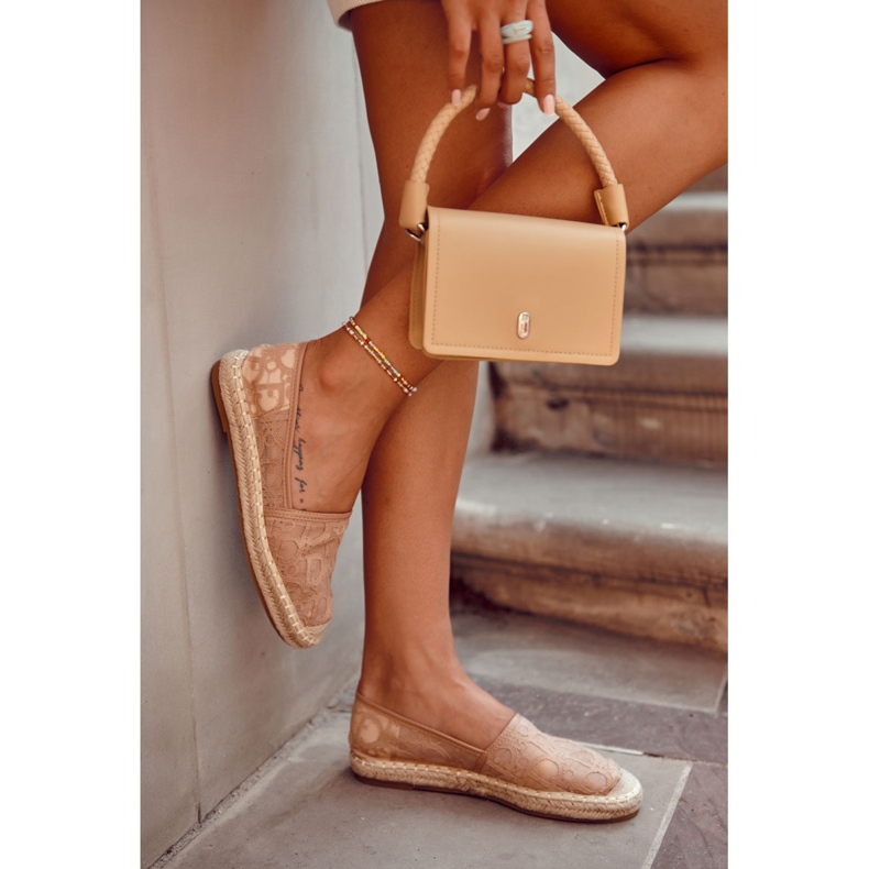 S.Barski Espadrilles Classiques Femme Ajourées Nude Catris beige 1