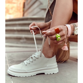 PS1 Baskets en Toile pour Femme Beige Clair Parossa 1