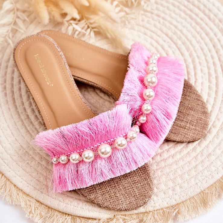 PG2 Pantoufles pour femmes avec bride décorative Ramisa rose beige 2 PG2 Pantoufles pour femmes avec bride décorative Ramisa rose beige 2