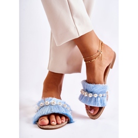 PG2 Chaussons Femme Avec Bande Ramisa Bleue Décorative 1