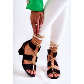 PG1 Sandales à talons bas noires Erisa beige 1