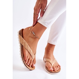 WJ2 Tongs Caoutchouc Femme Beige Torri 1