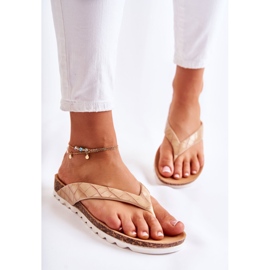 WJ2 Tongs Caoutchouc Femme Beige Torri 2