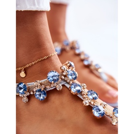 WS1 Tongs confortables pour femmes avec décorations Blue Briven bleu 5
