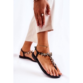 WS1 Sandales Confortables Femme Tongs Avec Ornements Noir Briven le noir 4
