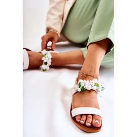 WS1 Sandales à la mode avec des perles Hally blanches 5