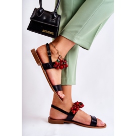 Sandales à la mode avec des perles Hally noires le noir 6