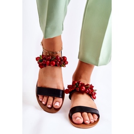 Sandales à la mode avec des perles Hally noires le noir 1