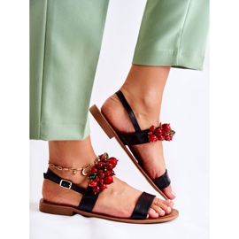 Sandales à la mode avec des perles Hally noires le noir 4