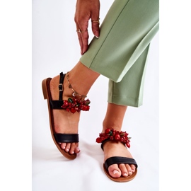 Sandales à la mode avec des perles Hally noires le noir 2