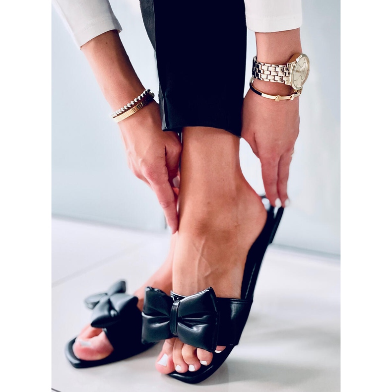 Chaussons Mili Noir à nœud le noir 1 Chaussons Mili Noir à nœud le noir 1