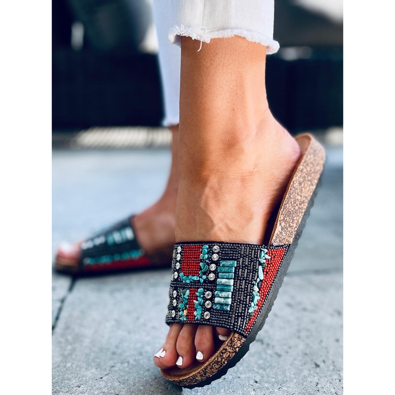 Chaussons en liège noir Taida le noir 1