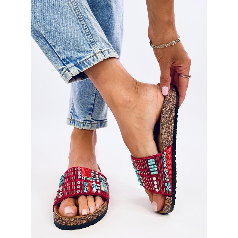 Chaussons en liège rouge Taida 2 Chaussons en liège rouge Taida 2