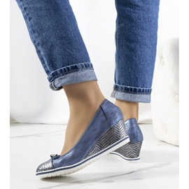 Baskets compensées bleues Blance 2