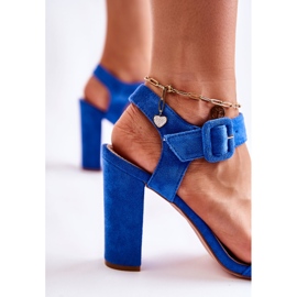 WT1 Sandales Nelia en daim bleu classique 6