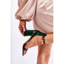 WT1 Sandales Femme Motif Serpent Vert Sollana 2