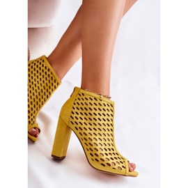 WT1 Bottines ajourées en daim jaune Jenissa 7
