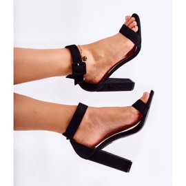 WT1 Sandales à talons en daim pour femmes noires Bergame le noir 4