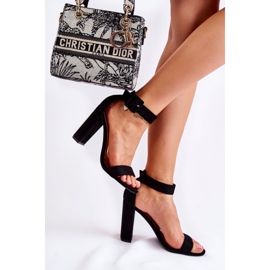 WT1 Sandales à talons en daim pour femmes noires Bergame le noir 7