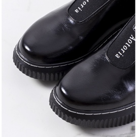 Richelieus noirs sur la plateforme Siddons 1