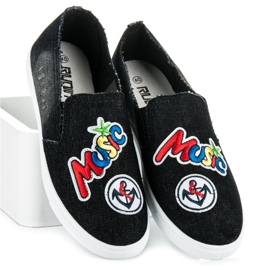 Slipons avec patchs le noir 1