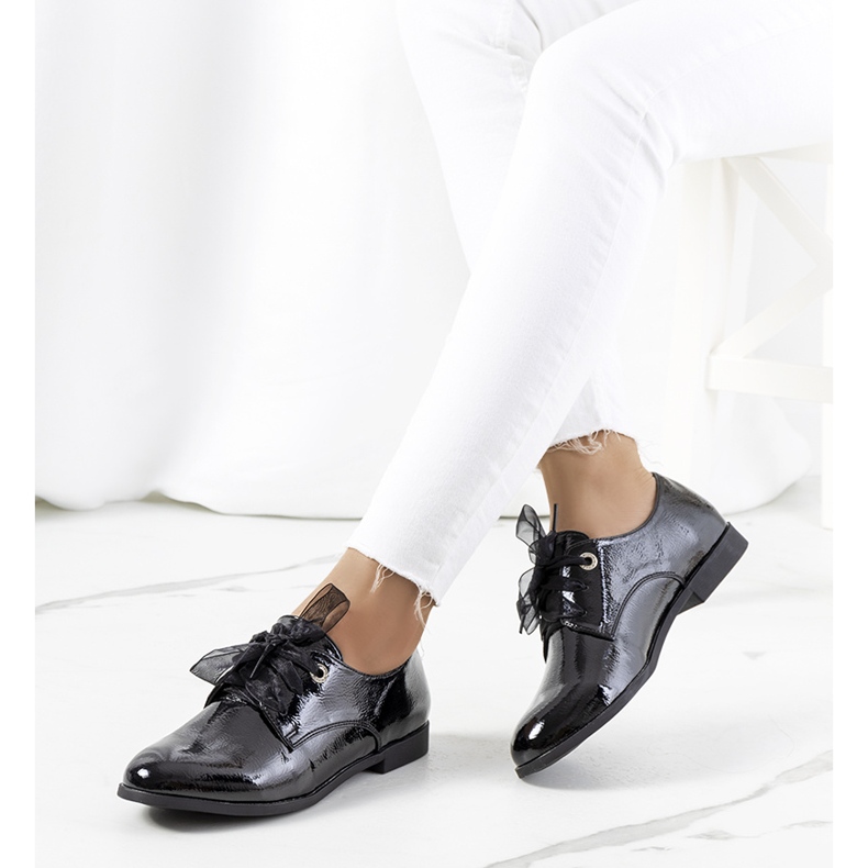 Chaussures laquées noires de Swisher le noir 1 Chaussures laquées noires de Swisher le noir 1
