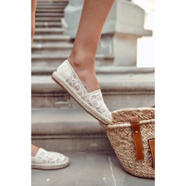 S.Barski Espadrilles ajourées Catris beiges classiques pour femme 8