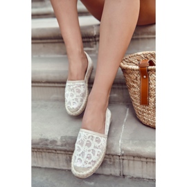 S.Barski Espadrilles ajourées Catris beiges classiques pour femme 7