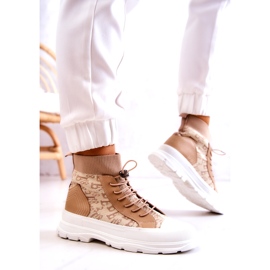 FW1 Baskets à la mode High Sock Beige Collin 3
