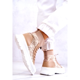 FW1 Baskets à la mode High Sock Beige Collin 4