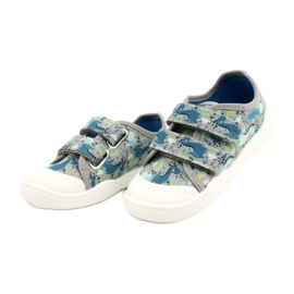 Befado chaussures pour enfants 907P156 Dino bleu gris vert 2