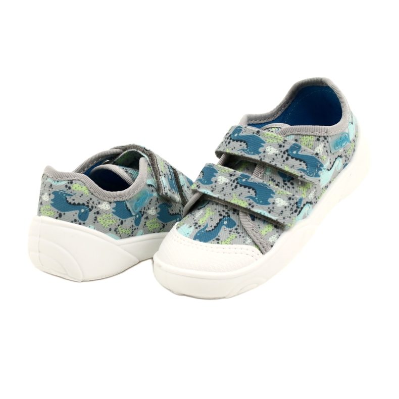 Befado chaussures pour enfants 907P156 Dino bleu gris vert 3