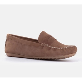 Marco Shoes Mocassins classiques en daim souple brun 2