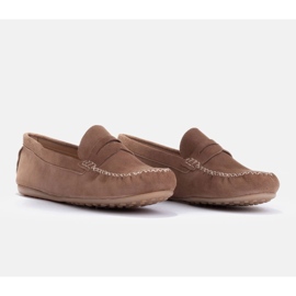 Marco Shoes Mocassins classiques en daim souple brun 6