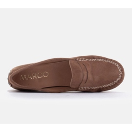 Marco Shoes Mocassins classiques en daim souple brun 4