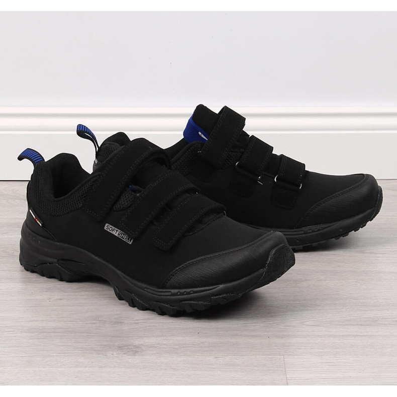 Chaussures de trekking imperméables American Club fermeture scratch noires 1