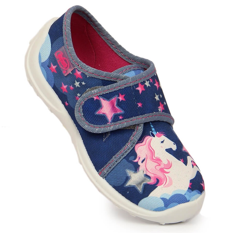 Chaussons velcro Grenade Befado avec une licorne 1