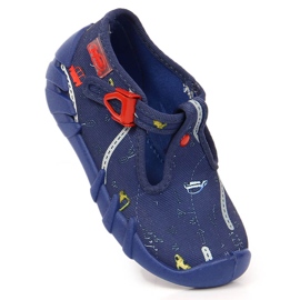 Chaussons garçon avec fermeture Befado bleu marine 1