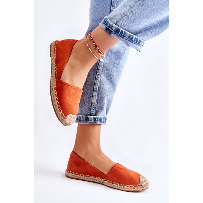 PG1 Espadrilles classiques en daim orange pour femmes Clarice 2