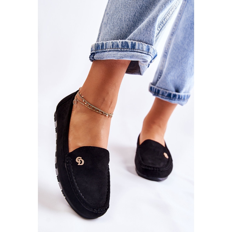 PS1 Mocassins en daim noirs pour femmes Colena 1
