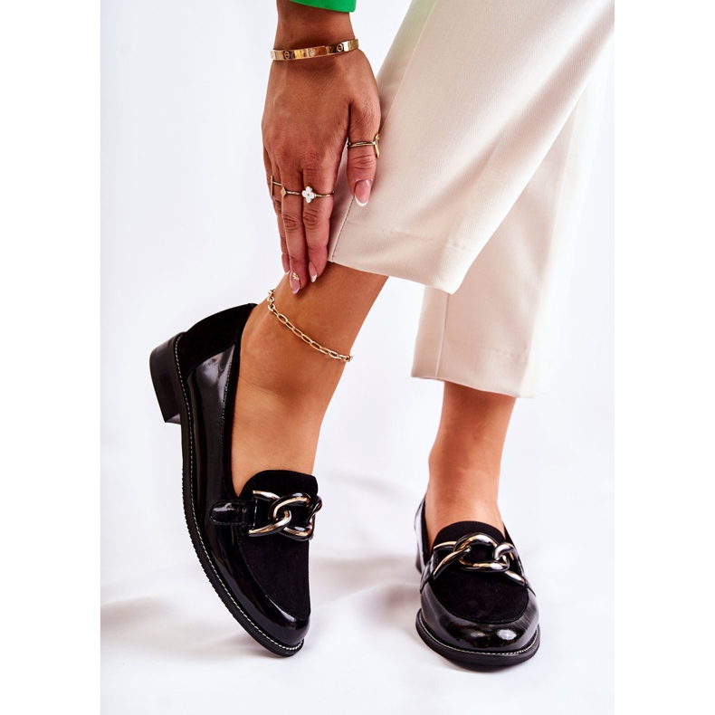 Mocassins Classiques Avec Chaîne Laura Messi 2531 Noir 1