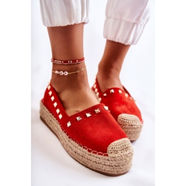 WT1 Espadrilles pour femmes avec clous Laross rouges 6