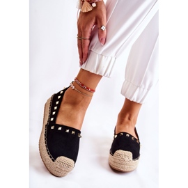 WT1 Espadrilles à Clous pour Femme Noir Laross 1
