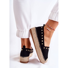 WT1 Espadrilles à Clous pour Femme Noir Laross le noir 3