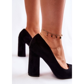 WT1 Escarpins en daim classiques sur le talon Reiser noir le noir 4