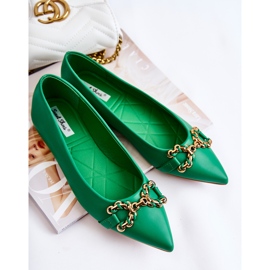 WS1 Ballerines Pour Femme En Spitz Avec Décoration Carlos Vert 3