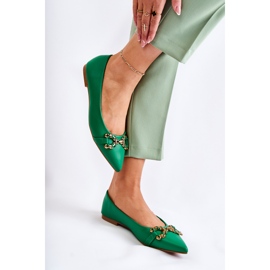 WS1 Ballerines Pour Femme En Spitz Avec Décoration Carlos Vert 6
