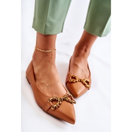WS1 Ballerines Femme En Spitz Avec Décoration Camel Carlos brun 7