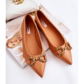 WS1 Ballerines Femme En Spitz Avec Décoration Camel Carlos brun 4