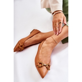 WS1 Ballerines Femme En Spitz Avec Décoration Camel Carlos brun 2